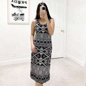 Peruvian Connection 100% Pima Cotton Sleeveless Aztec Tribal Print Andoas Dress